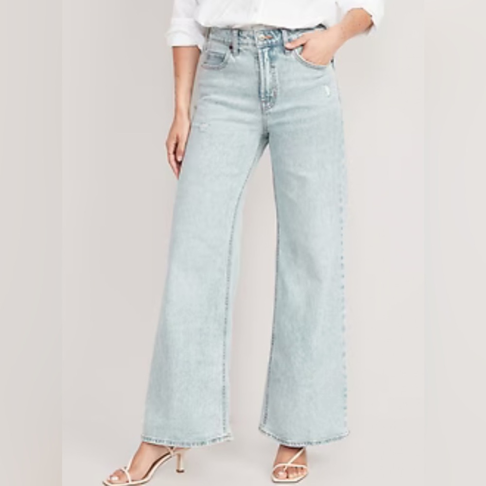 Old navy sky high a line wide leg Jean size 10